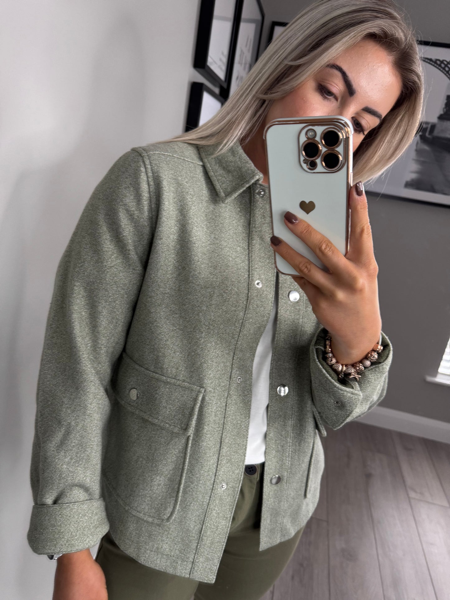 Freequent Khaki Marl Jacket