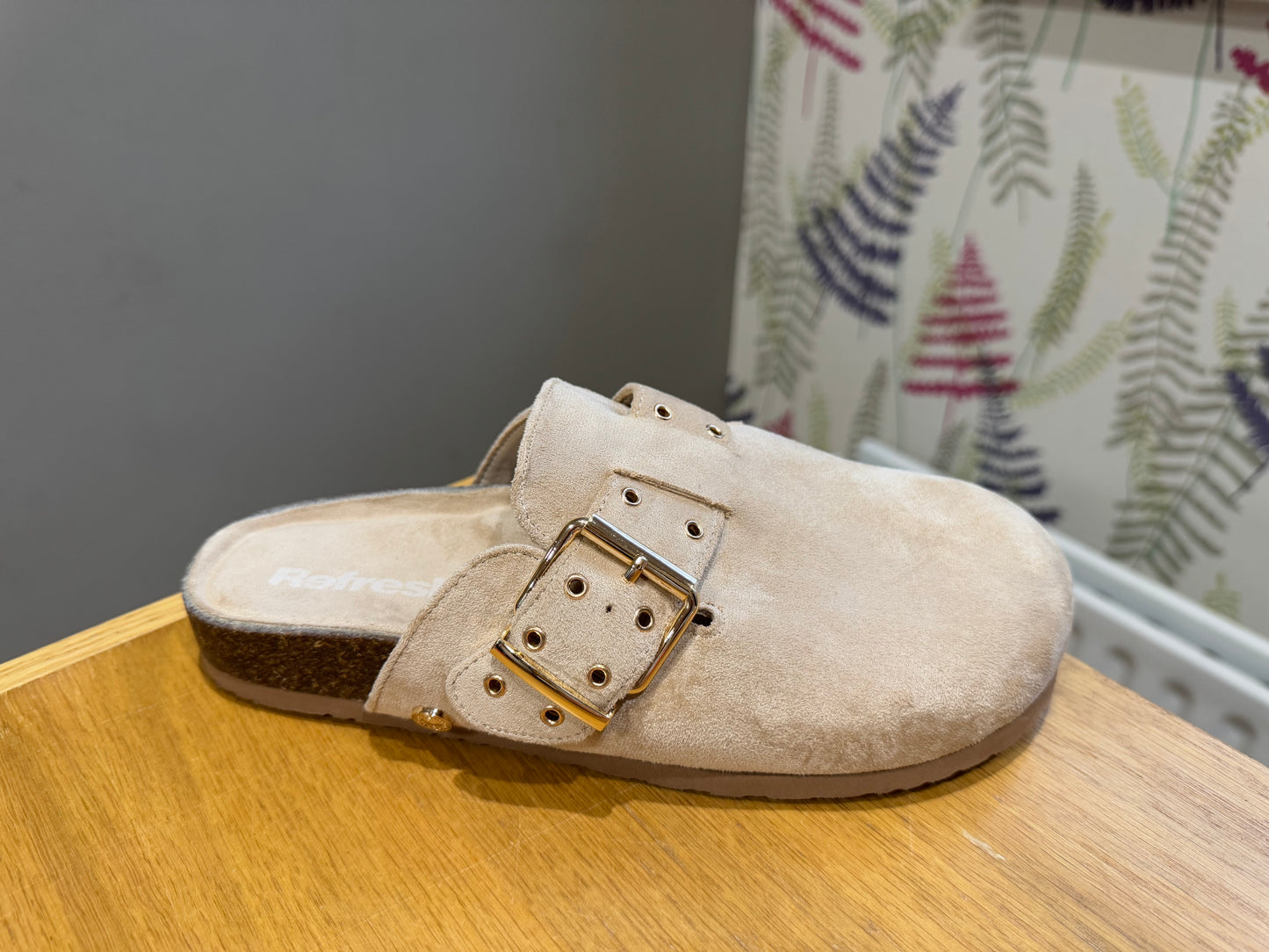 Refresh Beige Suede Clog