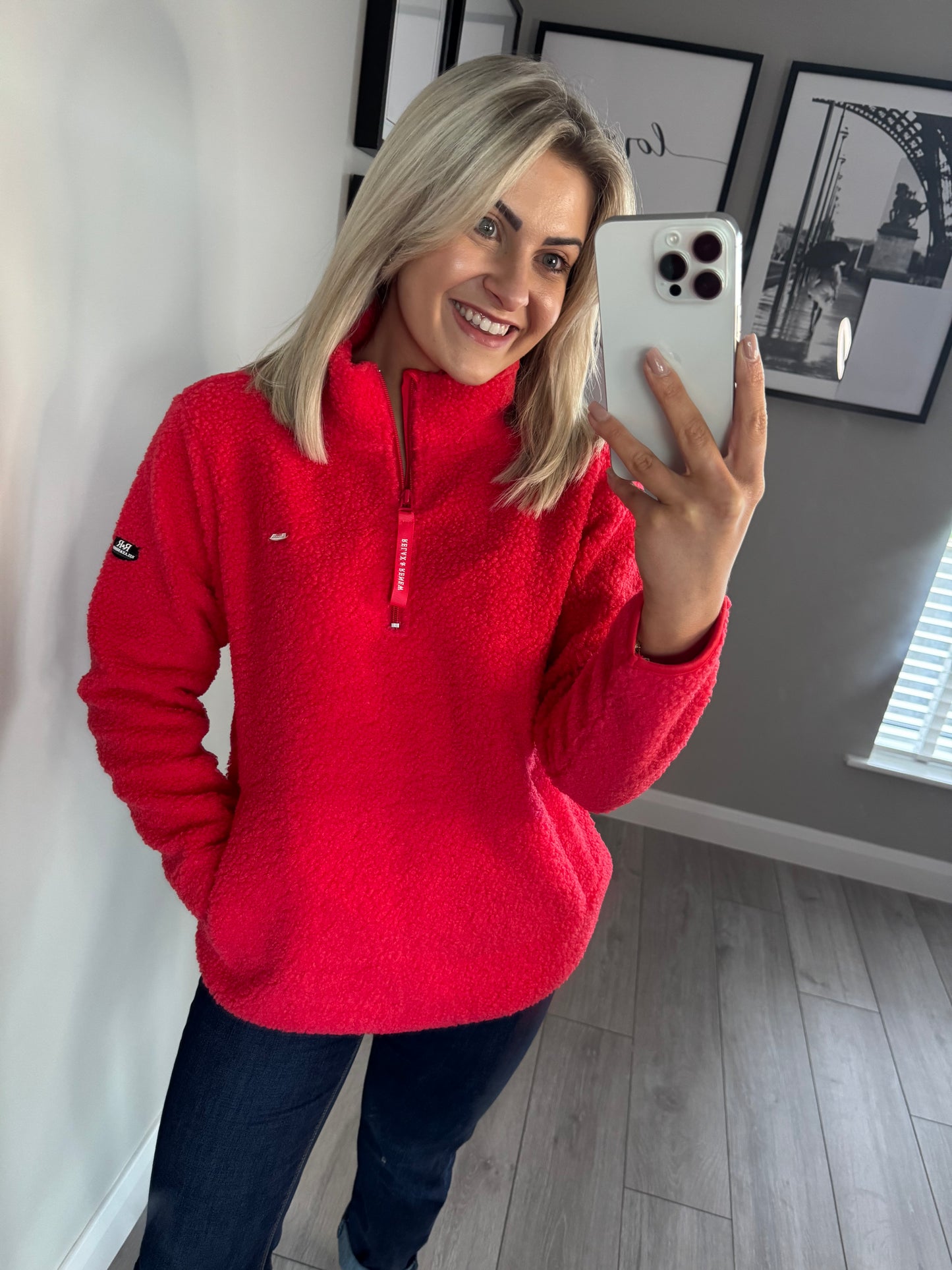 Relax & Renew April Tomato Half Zip Fleece