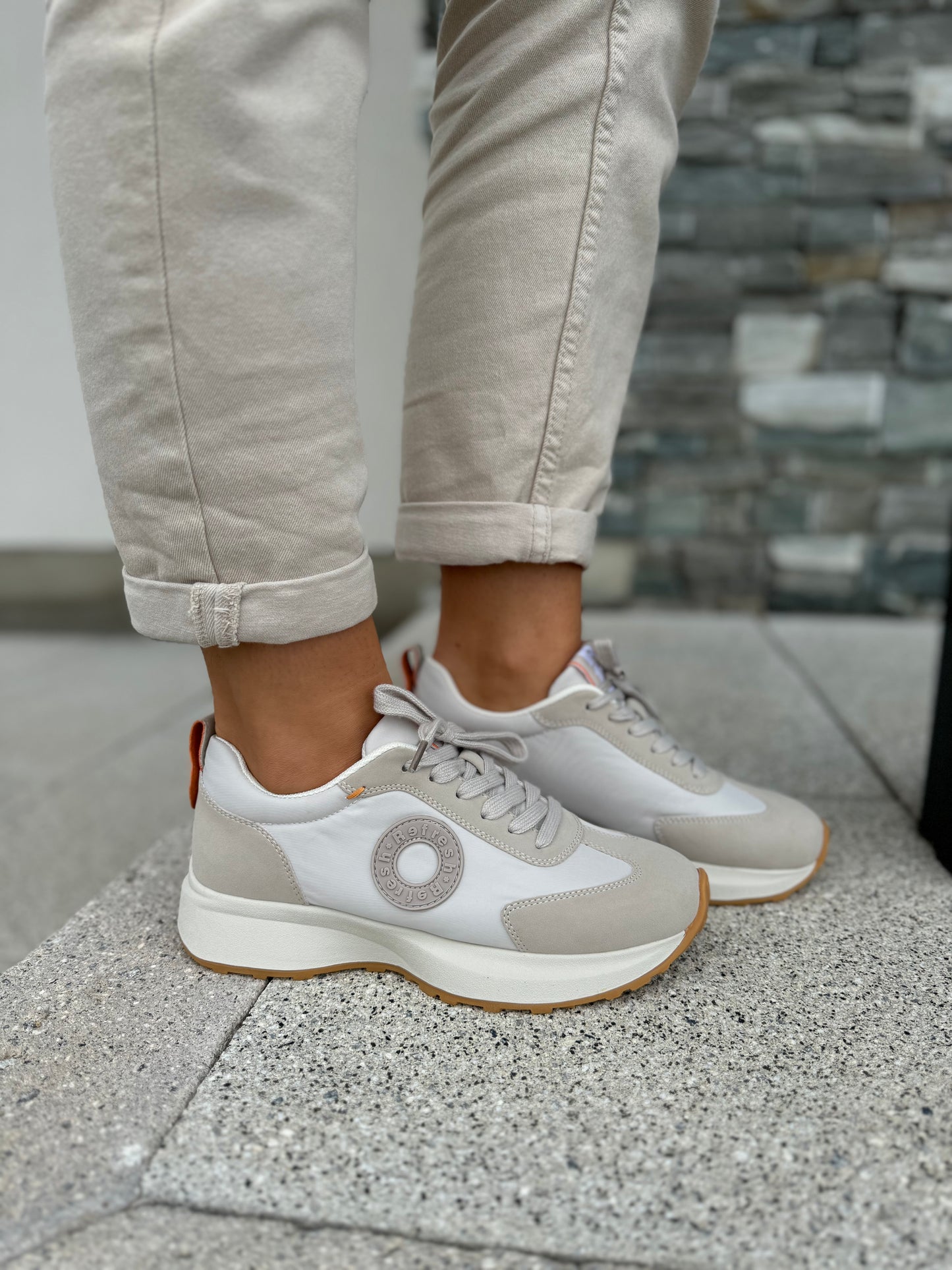 Refresh Beige Two Toned Trainer