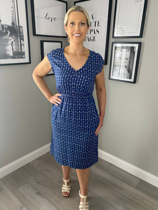 Nomads Navy Print Dress