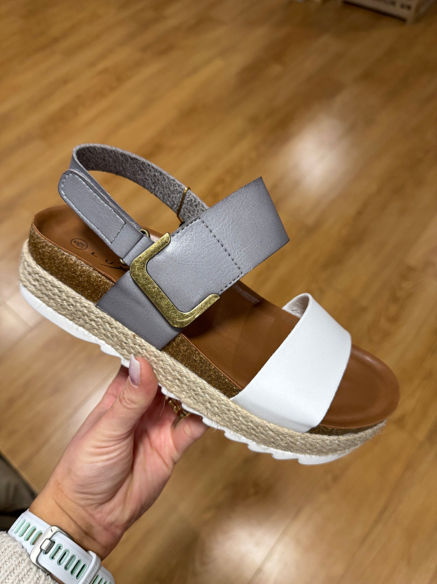 Lunar Deanna White Velcro Sandal