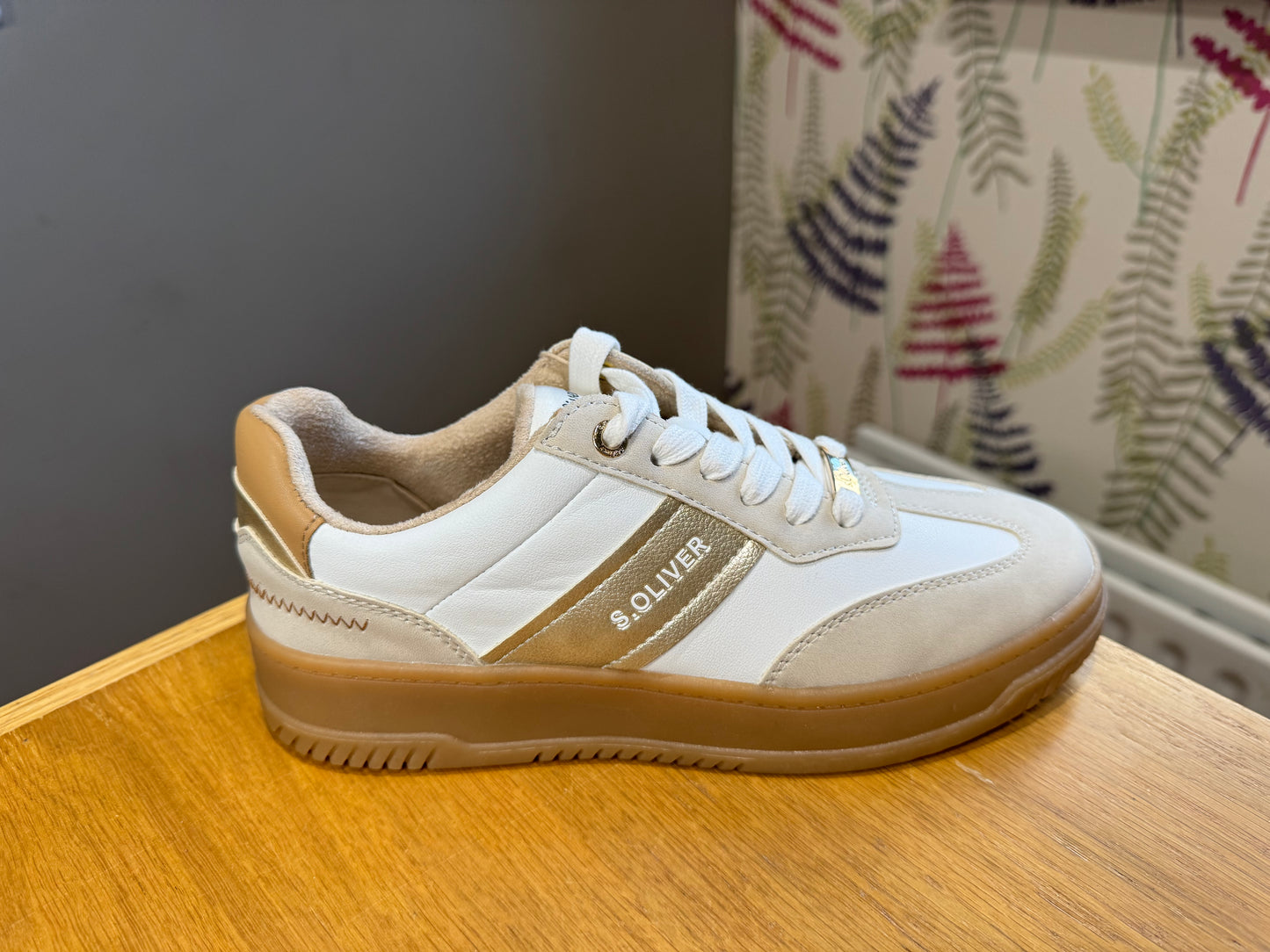 S. Oliver Beige/White Gum Trainer