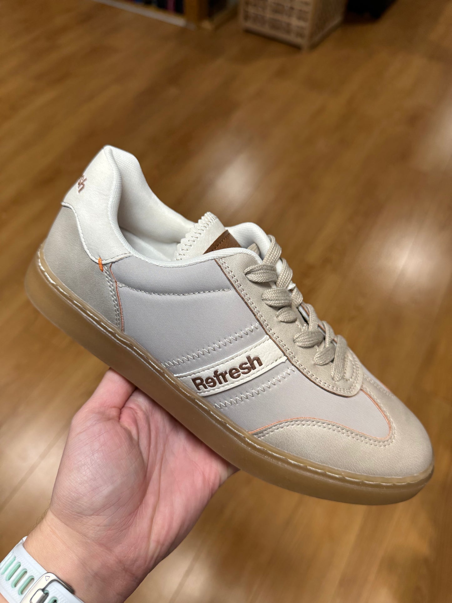 Refresh Taupe Stripe Trainer