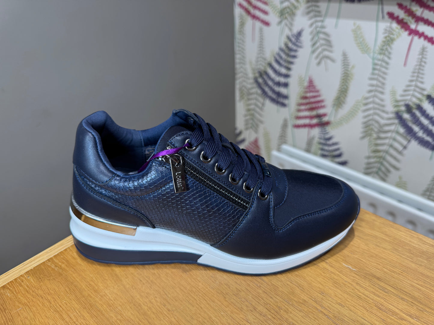 Lotus Isabella Navy Wedge Trainer