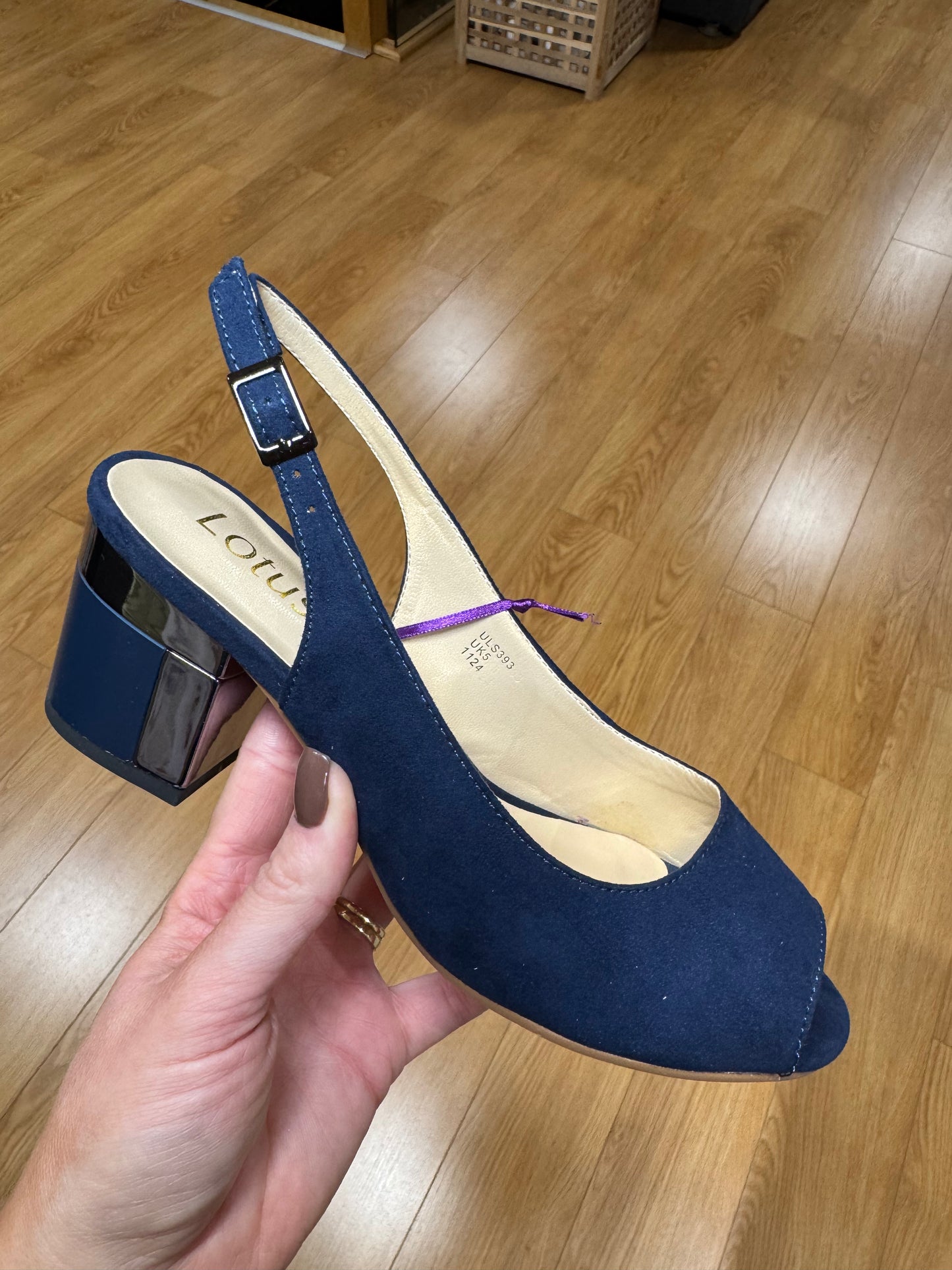 Lotus Evelyn Navy Slingback