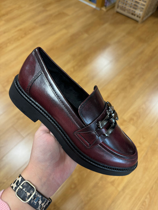 Marco Tozzi Burgundy Brush Loafer