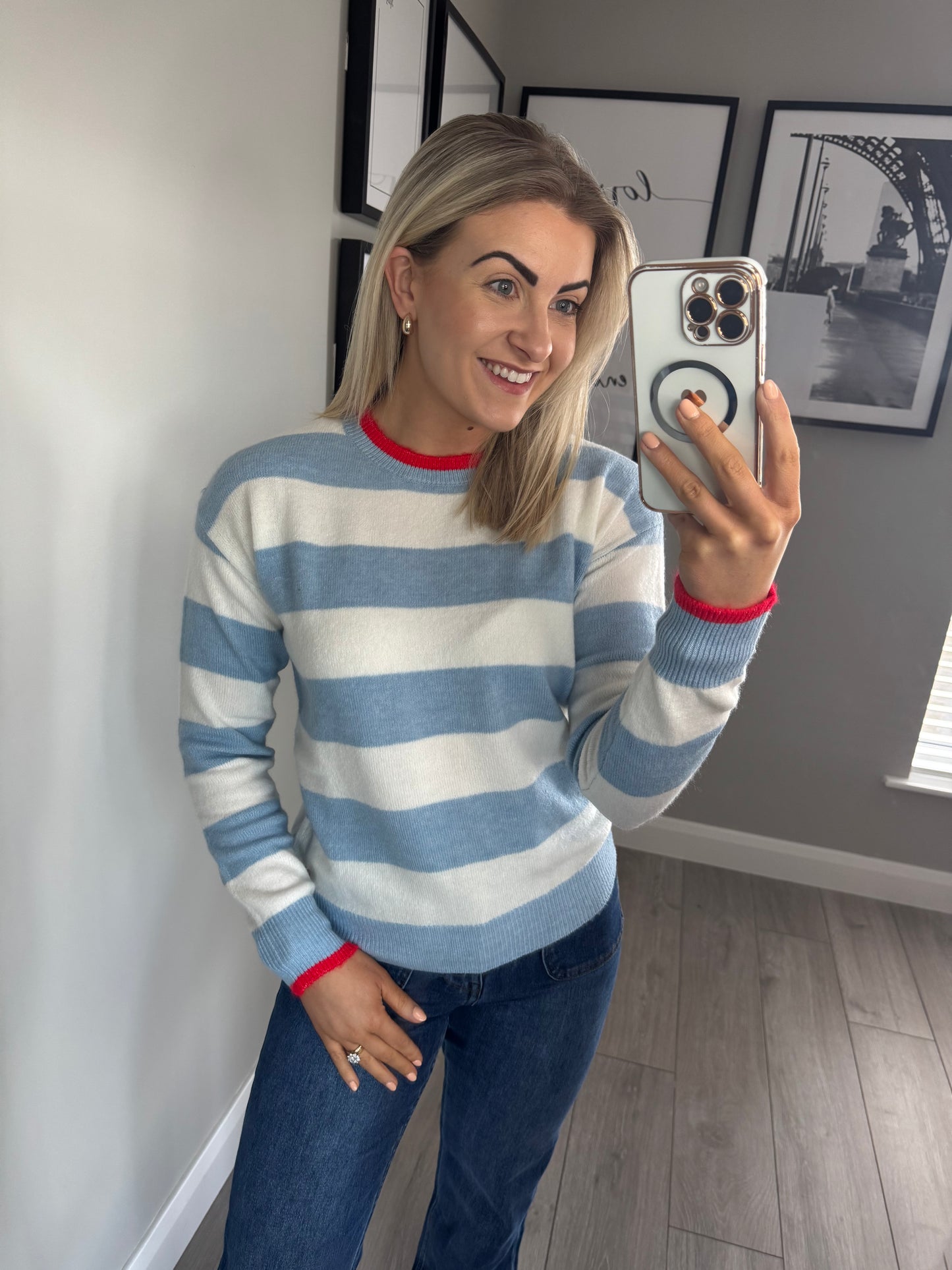 Rant & Rave Harlee Blue Stripe Jumper