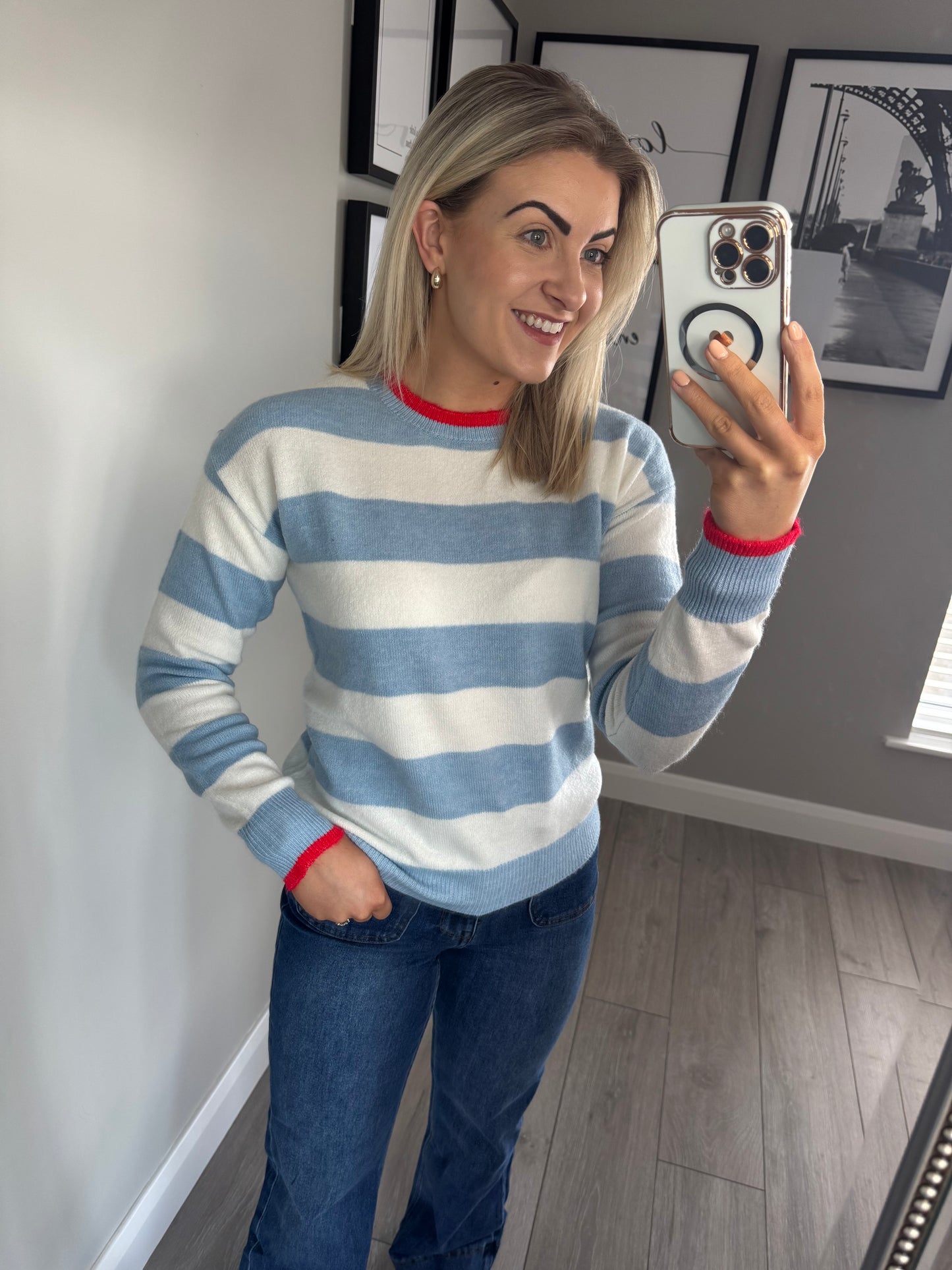 Rant & Rave Harlee Blue Stripe Jumper