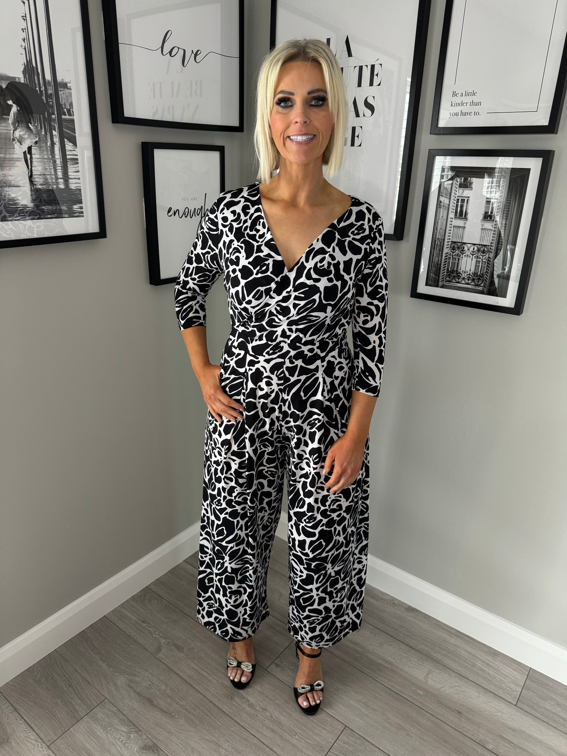 Black & white jumpsuit hotsell